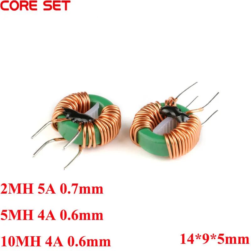 5ks 2MH 5MH 10MH prstencový induktor spoločného režimu Induktor 0,6 mm 0,7 mm drôtený prsteň 4a 5a Indukcia 14*9*5 mm