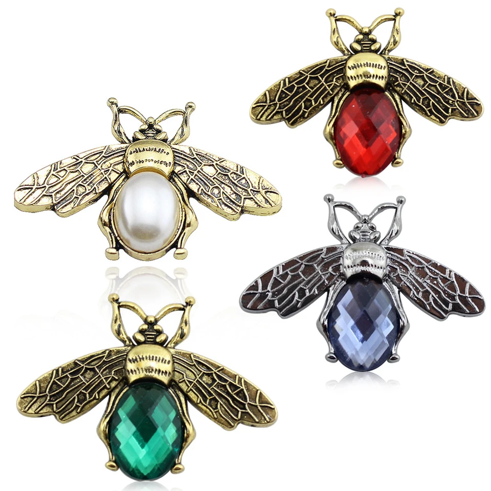 5ks 34*47 mm bronzové živočíšne včela brošňa hmyz Pin Pin Clockback Accessories for DIY šperky výroba medených kamienok darčeky veľkoobchod