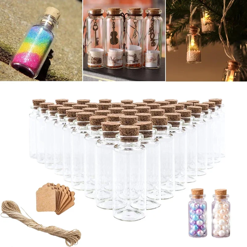 5ks 5 ml-20 ml prázdne fľaše Mini Glass W/ Cork Stoppers, ktoré si želajú fľašu DIY DEY DECORÁCIE ZLOŽENÉ PRE SEDYDOVÝCH SEMBOV