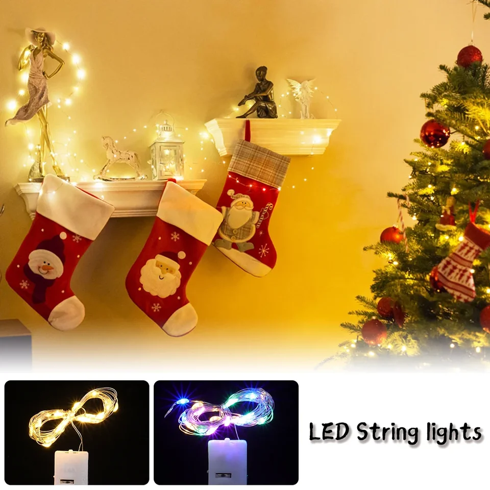 5ks/balenie Mini Fairy Lights Copper s 3 rýchlostnými režimami pre vianočné dekorácie Svadobná strana kytica dekorácie LED reťazec