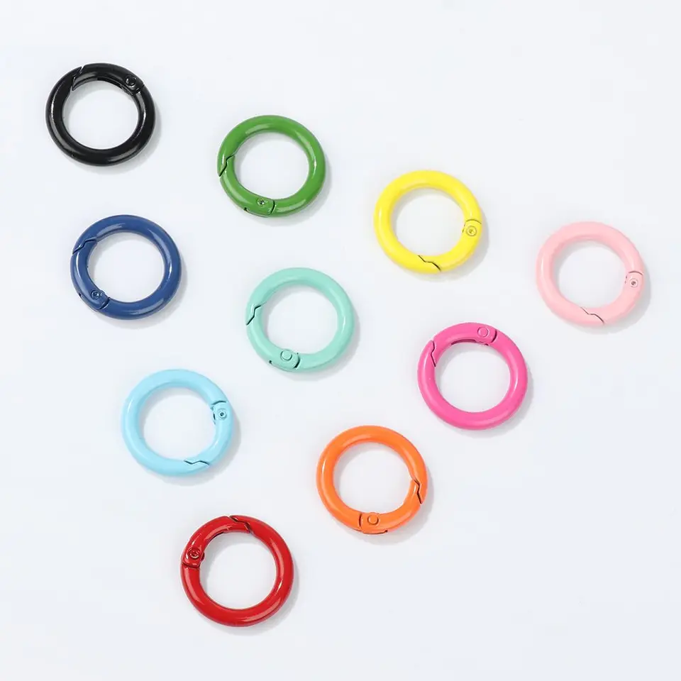 5ks Candy Candy Could Round Push Gate Snaps Snaps Zinc Plated Gate Spring O-Ring Clips Clips Kabelky Spúšťacie háčiky