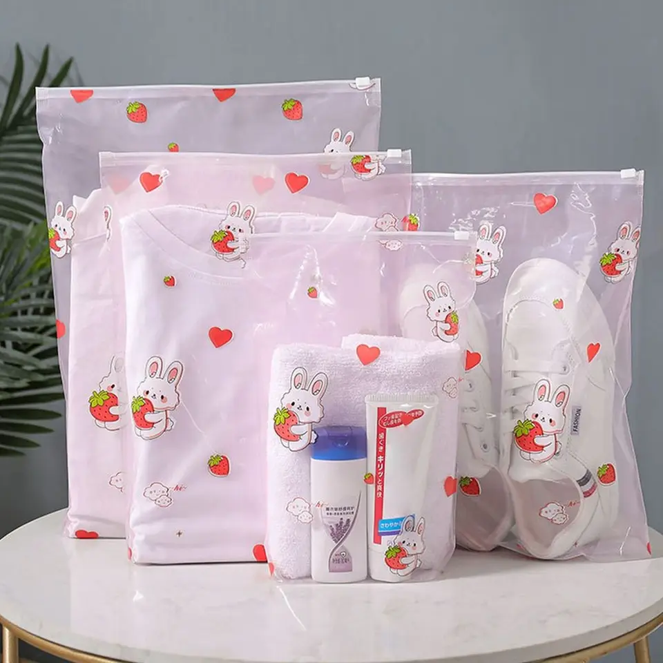 5ks cestovná batožina Pantition Storage Tašky Organizátor PVC Zipper tašku roztomilé praktické priečka Bag oblečenie spodná bielizeň topánky