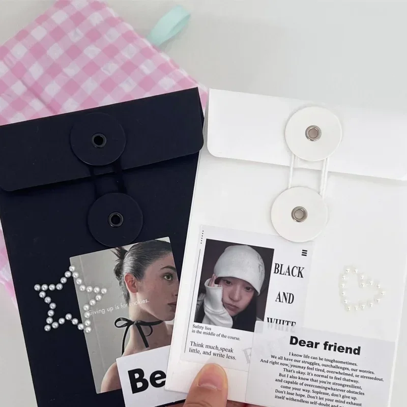 5ks Chic Kórejský KPOP Photocard zabalený obálka módna jednoduchosť