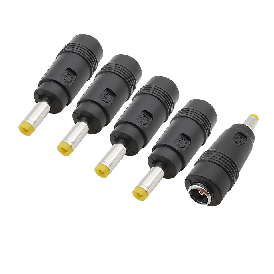 5ks DC 5,5 mm x 2,1 mm ženské až 4,0 mm x 1,7 mm samec konctor DC Power Plug Jack Adapter Conversion Hlava