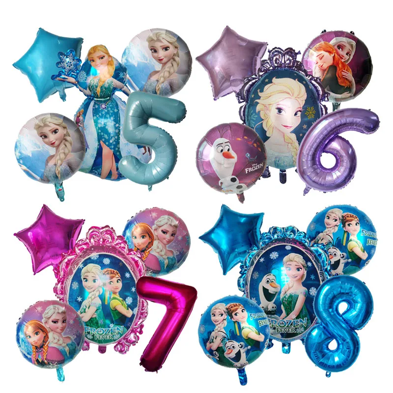 5ks Disney Frozen Princess Elsa Balóny fólie Globos Dievčatá Narodeninová oslava pre bábätká Výročie
