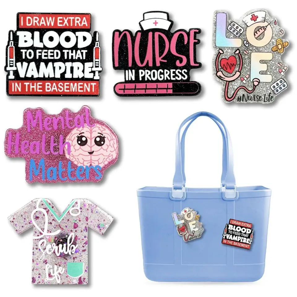 5ks DIY kúzla pre Bogg Bag Accessories Kandidá na plážové taškové príslušenstvo Kúzla pre batožinu s batožinami/plážové tašky/jednoducho južné pláž