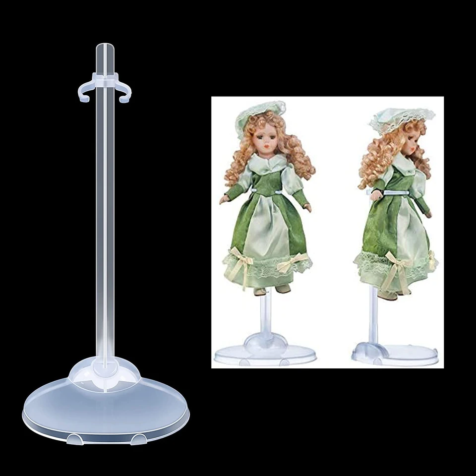 5ks Dolls Display Stock Držiteľ pre 30 cm bábiky biely priehľadný model podporný rám
