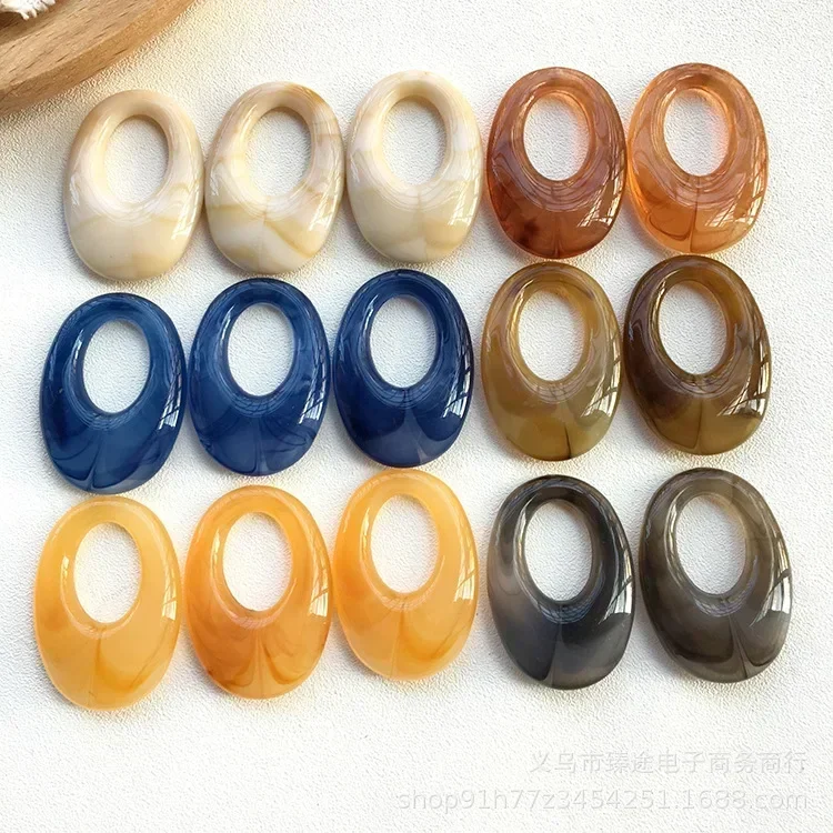 5ks geometrický oválny atrament dutiny Ring Oval Frame Živové príslušenstvo DIY ruky náušnice