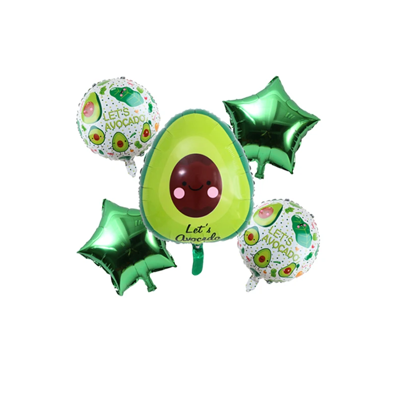 5ks Green Avokado v tvare hliníkovej fólie Balón ovocný festival Festival Detská narodeninová oslava dekorácia Globos