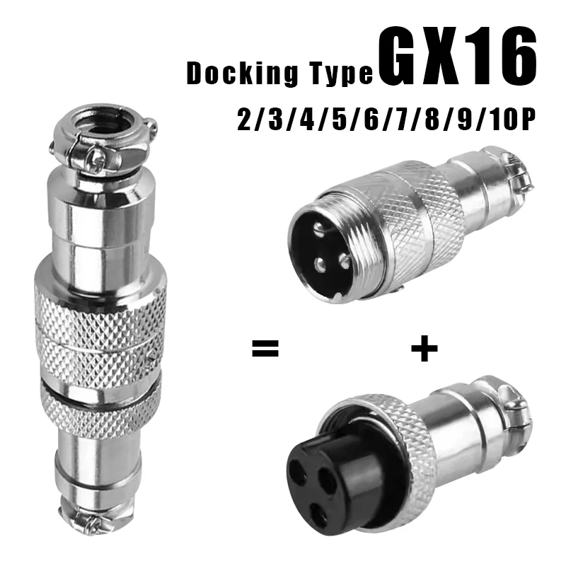 5ks GX16 Docking Connector 2 3 4 5 6 7 8 9 10pin M16 Aviation Conector Conector Socket Socket