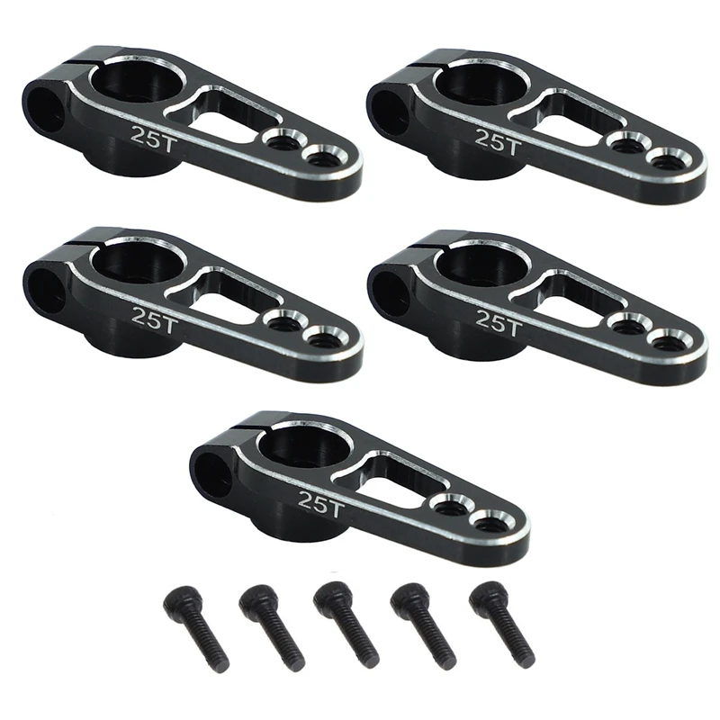 5ks hliníková zliatina 31 mm 25t Riadenie rohu servo ramena pre Futaba Sakura D4 1/10 RC Drift Car Crawler, čierna