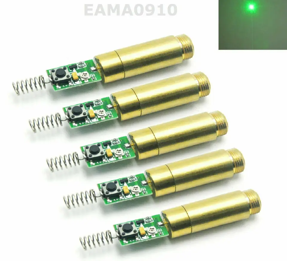 5ks Industrial/ Lab 3VDC 532nm 5MW Green laser Dot Diode Modul W/ Driver Board