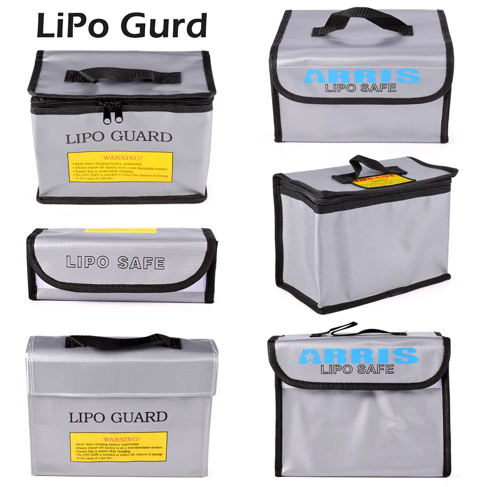 5ks Lipo Guard Safety Bag Fireproof Arters odolný prenosný prenosný lipo-bezpečnostný vrecko pre RC FPV pretekársky dron automobil