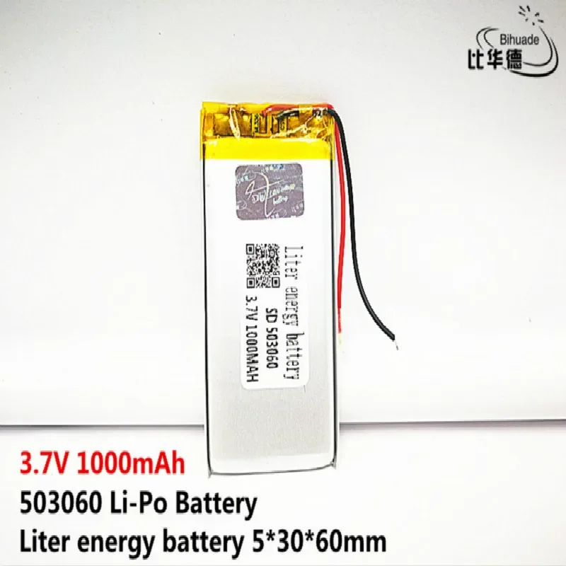 5ks liter energetická batéria Good Qulity 3,7V, 1000 mAh, 503060 Polymérny lítium-iónový / li-iónový batéria pre hračky, Power Bank, GPS, MP3, MP4