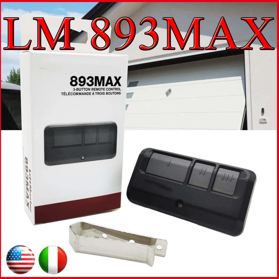 5ks LM 893max Dverné otvárač diaľkového ovládača FOB FOB FOR LIFLMASTER Chamberlain Craftsmn Garážové otvárače dverí Vymeňte 890MAX 893LM