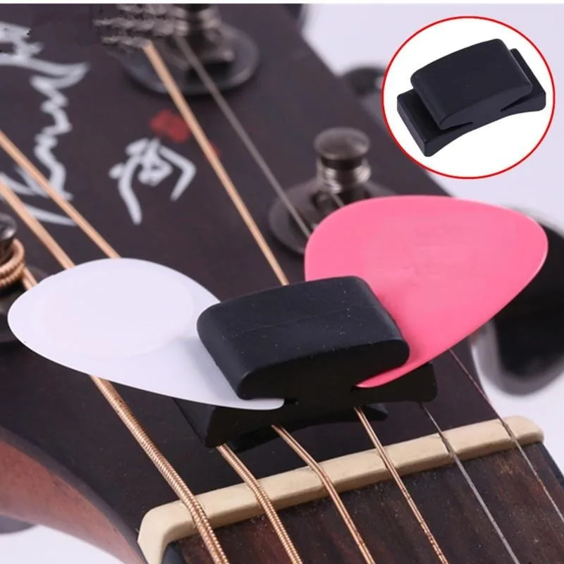 5ks/lot gitara Pick Clip Black Rubber Bakelite Guitar Ukulele Pick Clip Pick Clip