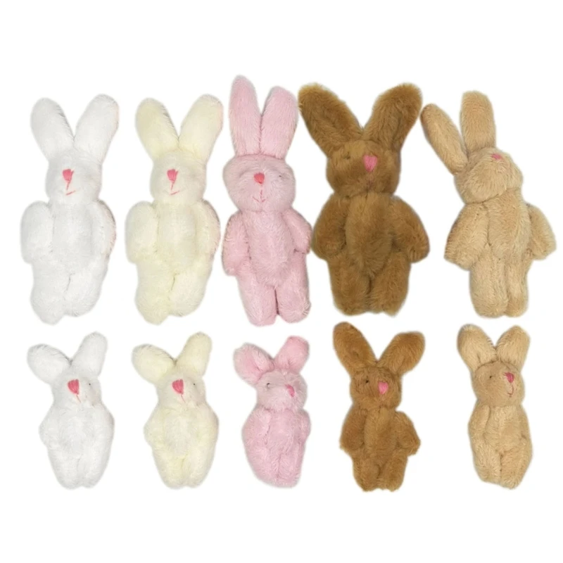 5ks Mini Mini Soft Coint Rabbit Pendant Plyš na plyšovú hračku Keychain kytica pre deti pre deti
