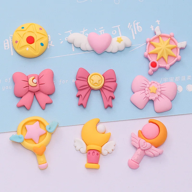 5ks miniso roztomilé luk karikatúry živice Flatback Cabochons pre kutilské šperky výroby ručne vyrábaných materiálov