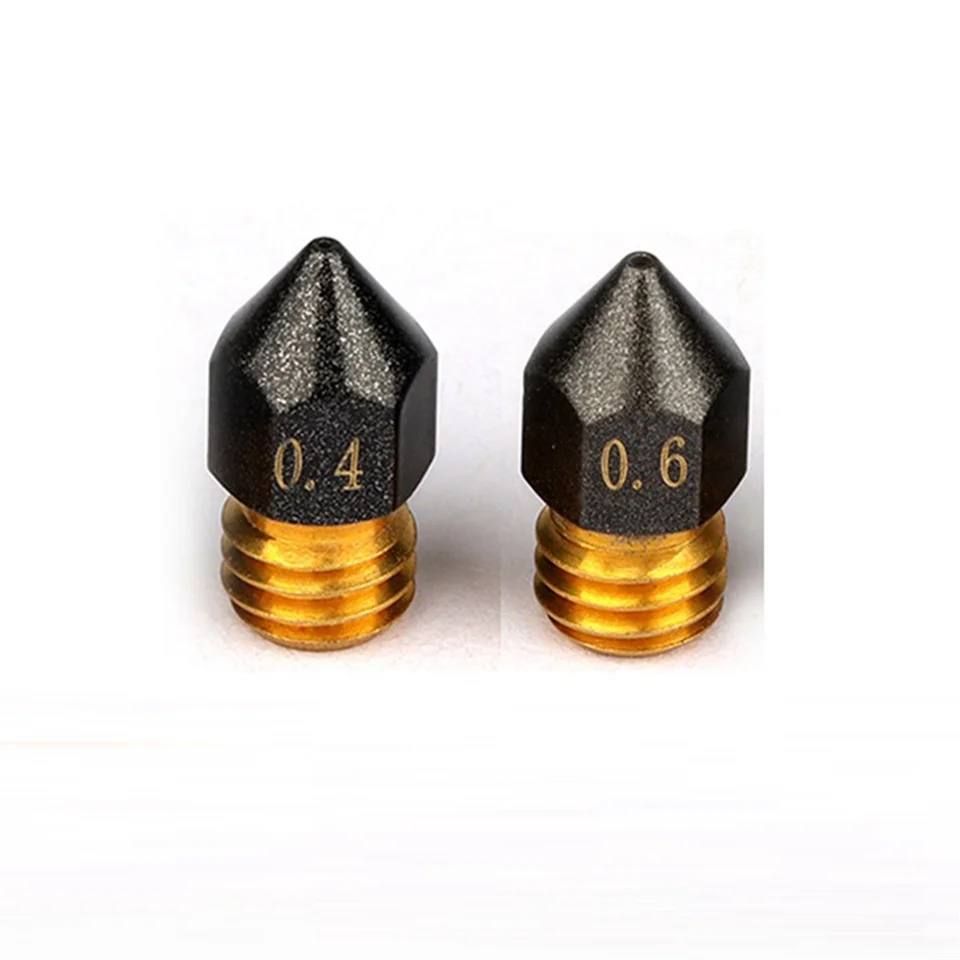 5ks MK8 PTFE potiahnutá dýza 0,4 mm m6 mosadzná dýza pre CR10 CR10S ENDER-3 3D TLAČNÉ DYZLE 1,75 mm vlákno vlákna