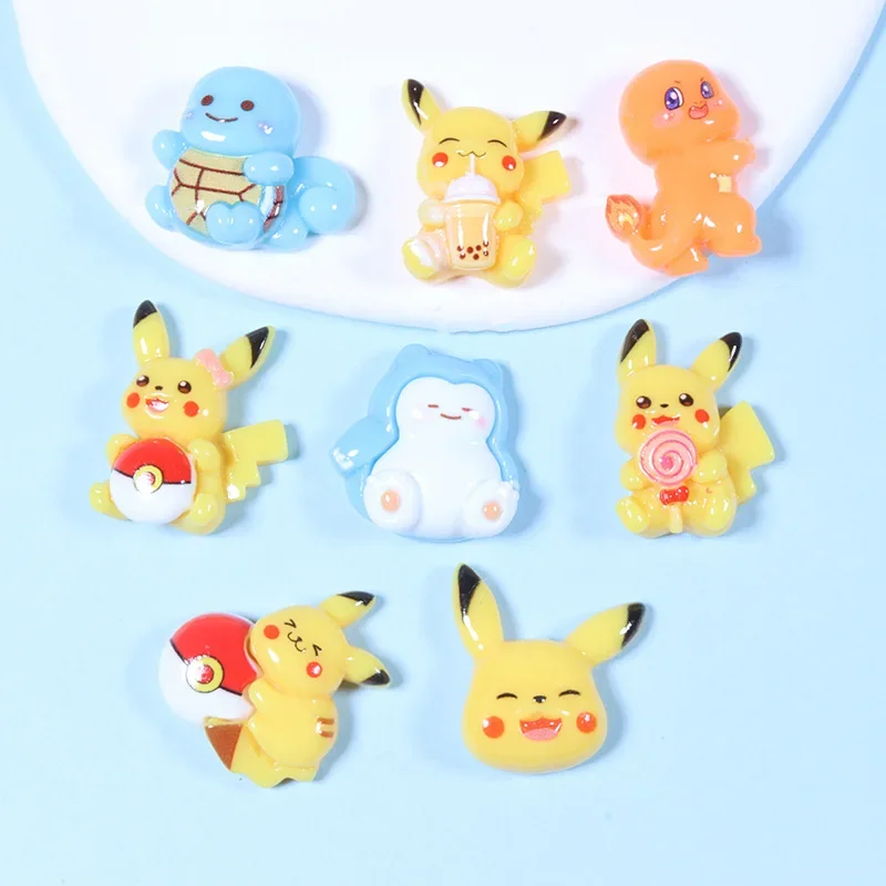 5ks nová kreatívna karikatúra Pikachu živicová plošina Cabochons Doplnky šperkov DIY kúzla pre zdobenie zo scrapbookingu