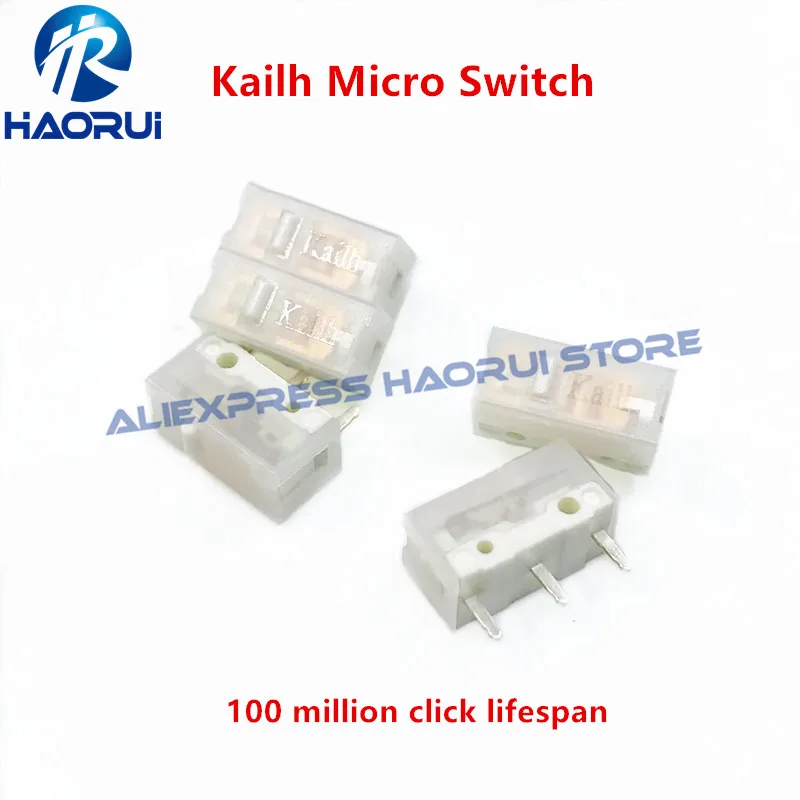 5ks Nový produkt Kailh White Blade Micro Switch 100 miliónov kliknite na celoživotnú hru Microswitch počítačový gombíkový prepínač myši