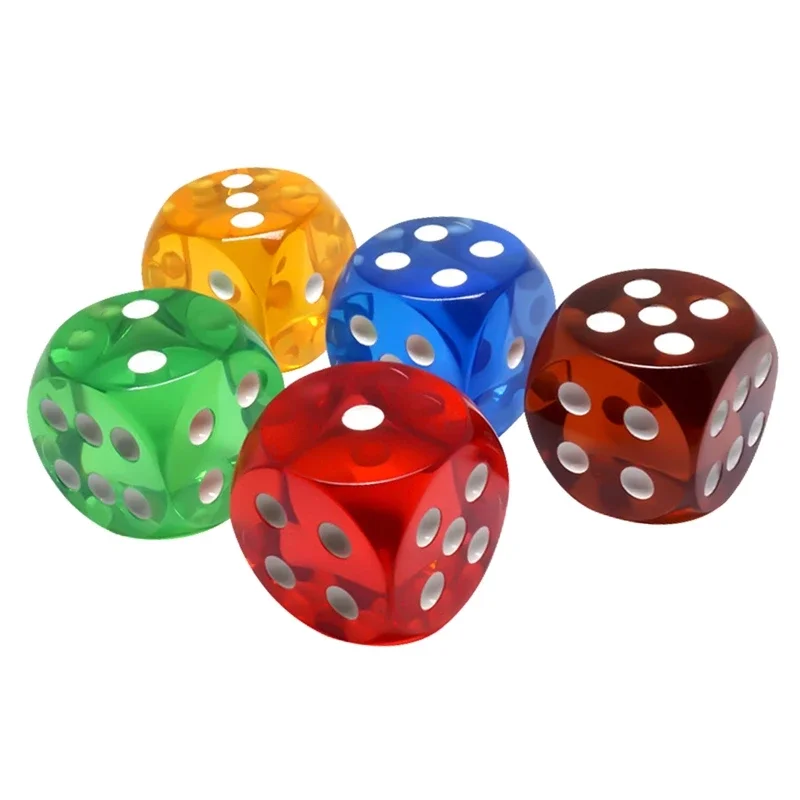 5ks okrúhle rohy krištáľové kocky 6 slastie prenosných stolových hier hrania Party Transparent Set for Entertainment