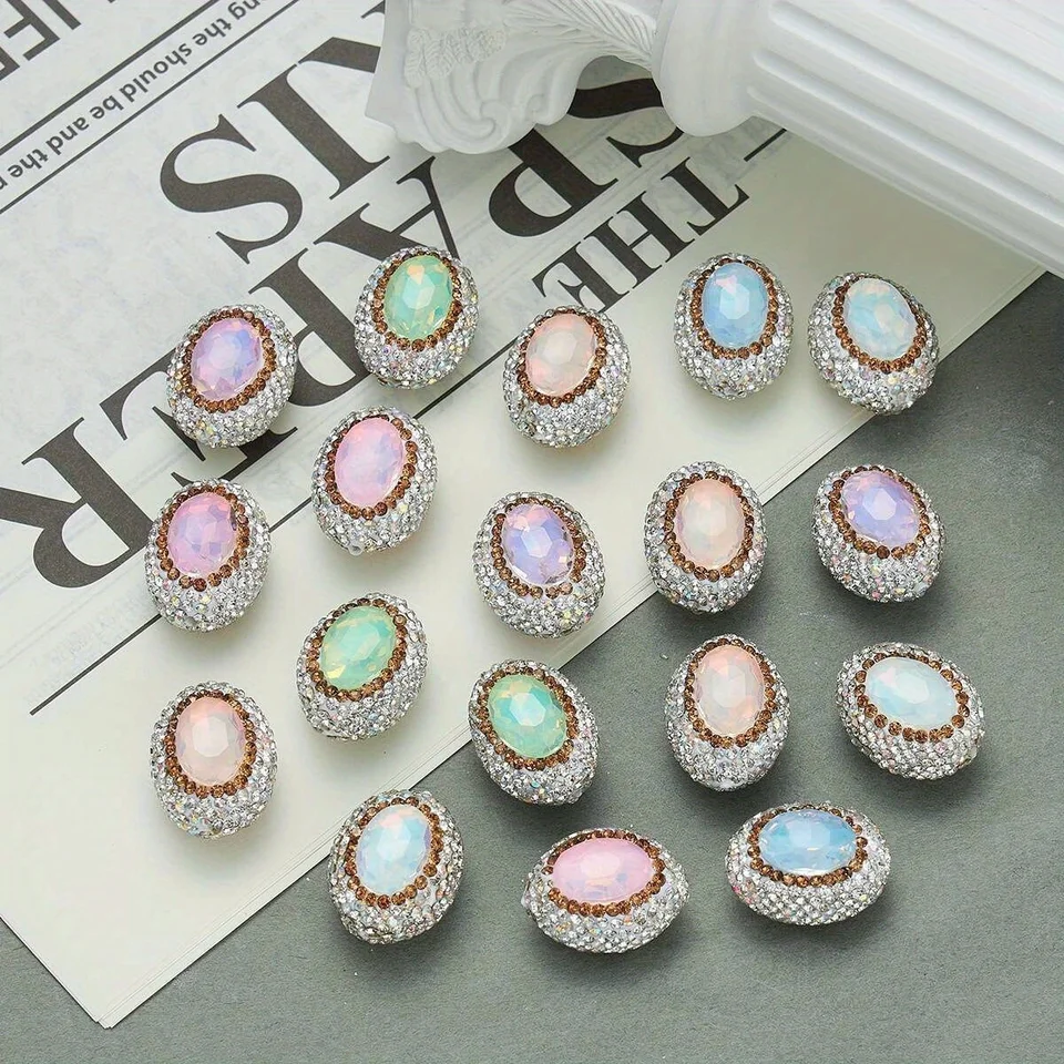 5ks Oval Glass Glass SHAPONESTONECRYSTAL OPAL OPAL PLYNÁ POLYMER CLOY PLAČ