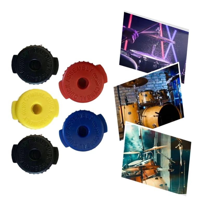 5ks plastové cymbálne matice cymbal inštalačné odstraňovanie stojanov skrutkovača bubon rýchle uvoľňovanie matica bubna prehrávanie príslušenstva 69HD