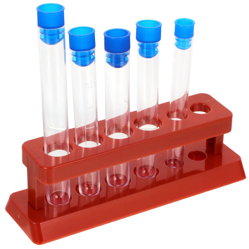 5ks plastové testovacie trubice Čisté separačné fľaše so 6 jamkovými trubicami pre vedecké experimenty Priehľadné testovacie trubice