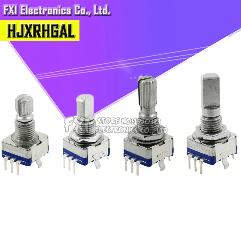5ks, polovica / osi slivky, rotačný kódovač rukoväte 15 mm / 20 mm prepínač / EC11 / digitálny potenciometer s prepínačom 5pin 3pin