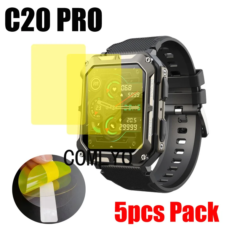 5ks pre C20 Pro Smart Watch Chránič obrazovky Cover HD TPU Film