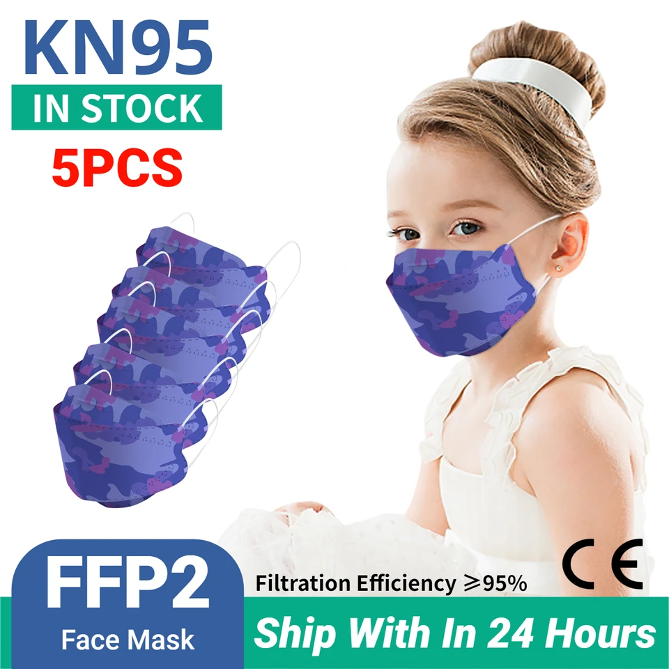 5ks pre deti ryby kn95 maska ​​5 vrstiev respirátor ochranná ústa maska ​​na tvár prach Deti masklák mascarillas ffp2 Reutilizáciu