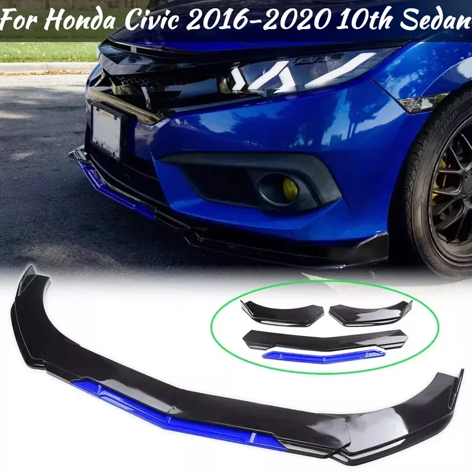 5ks predný nárazník na pery nastaviteľné splitter Spoiler Body Súprava pre Honda Civic 2016-2020 10. Sedanové auto