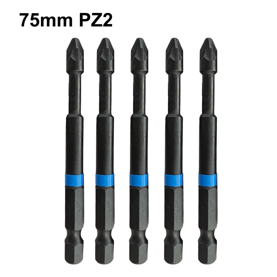 5ks PZ/1 PZ/2 PZ3 Magnetická šaržová hlava skrutkovač BITS 75 mm sp set 1/4 palca šesťhranná stopka Magnetic Electric Electric Screck Bit