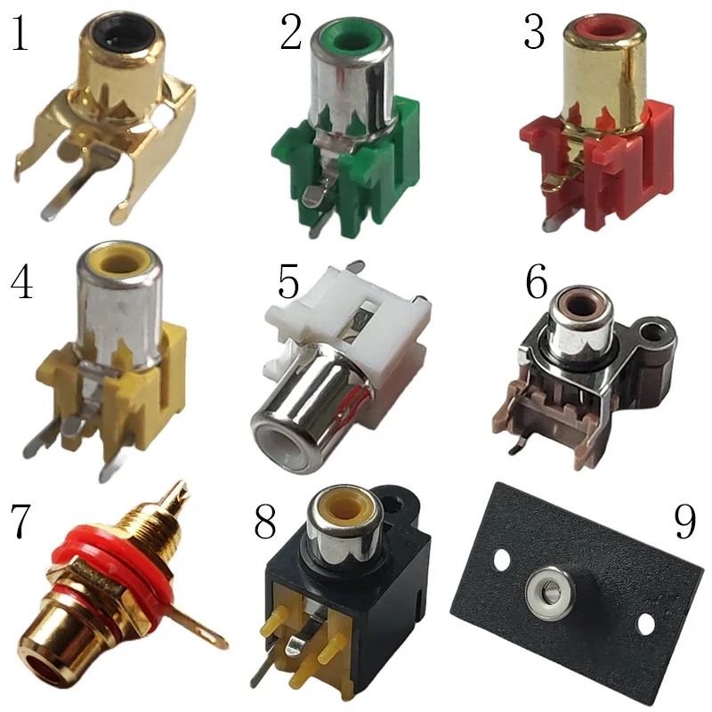 5ks RCA Golden Silver PCB Montáž 1 pozícia AV Stereo Audio Video Jack RCA Ženský konektor Jeden otvor