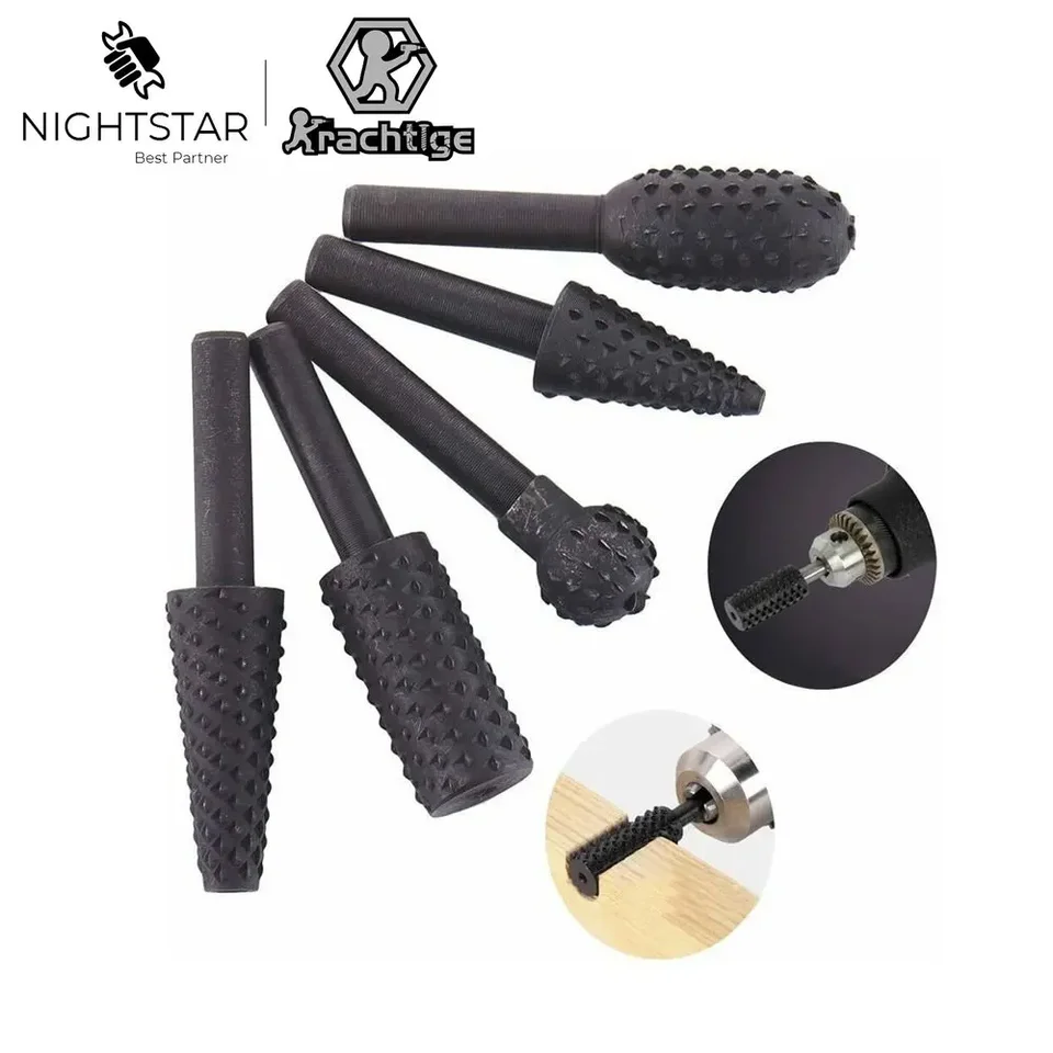 5ks Rotary Rasp HSS brúsenie hlavy Power nástroj Woodworking Cutter Bits Bity Rotary Craft File Desko 1/4