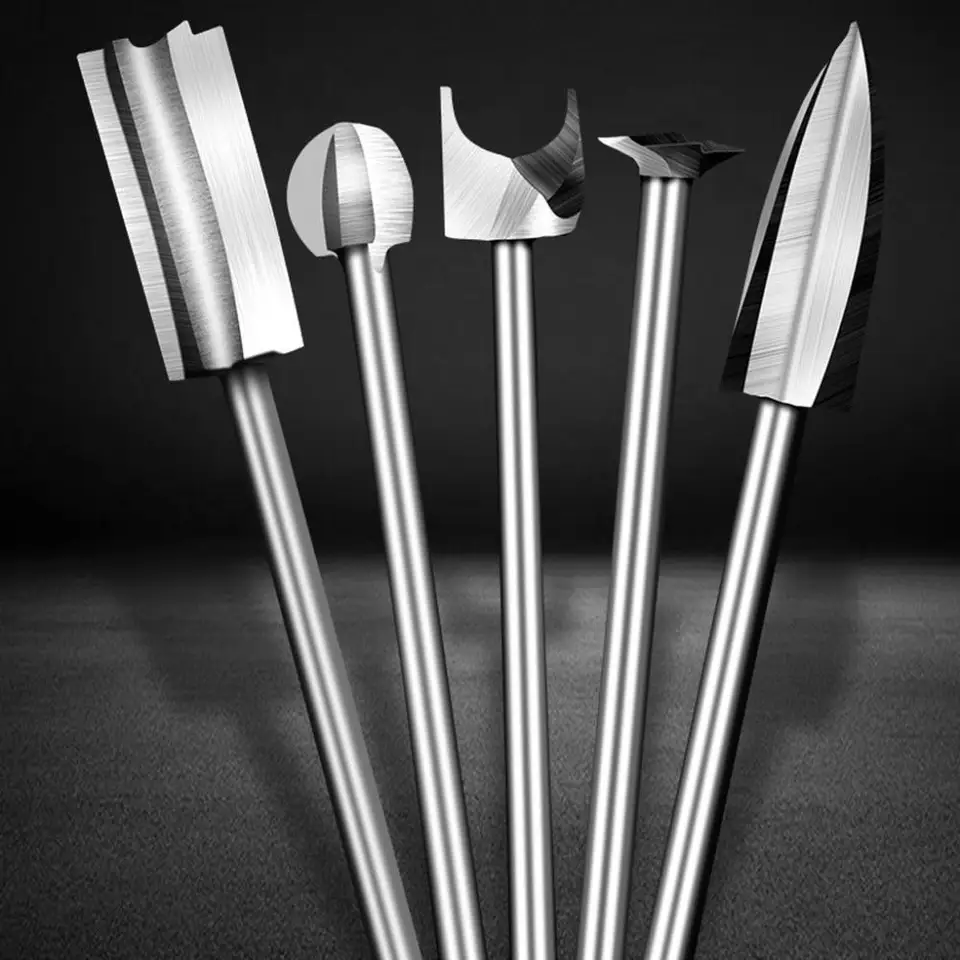 5ks/set drevené vyrezávanie gravírovania vŕtačka Bit Electric Rotary Tools Dremel Jednoduchý optimálny presnosť dreva