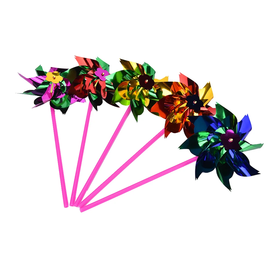 5ks/set plastový tenký veterný mlyn hračky Spinner Pinwheel Whirl Seba zostavenie kvetiny kvetina veterná hračka
