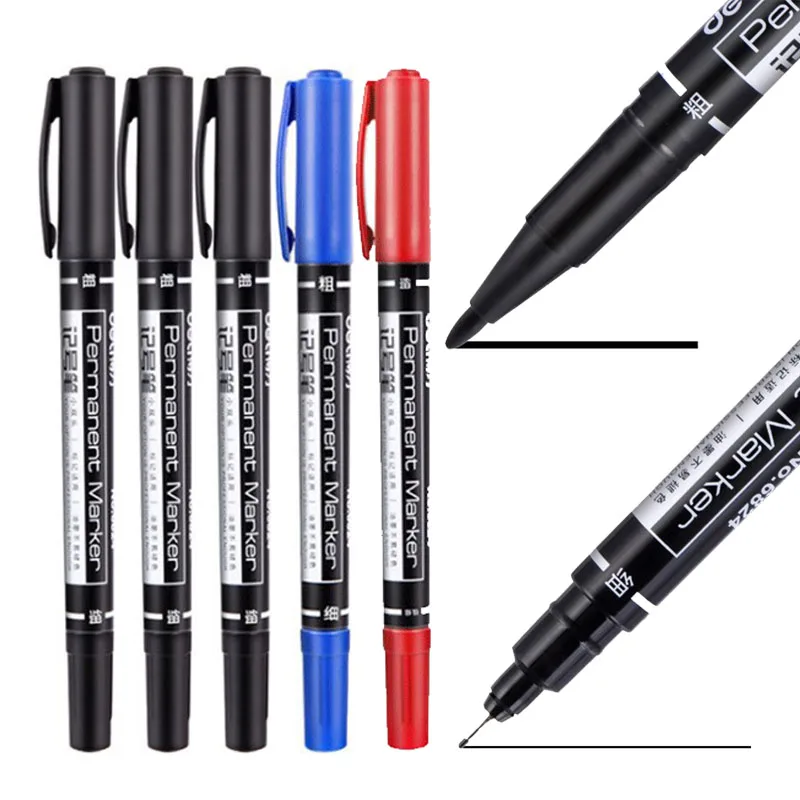 5ks/set sfarbený duálny hrot 0,5/1 mm rýchly suchý permanentný znak Marker Pres pre tkaninu Kvalita Kvalita Fineriner na kreslenie