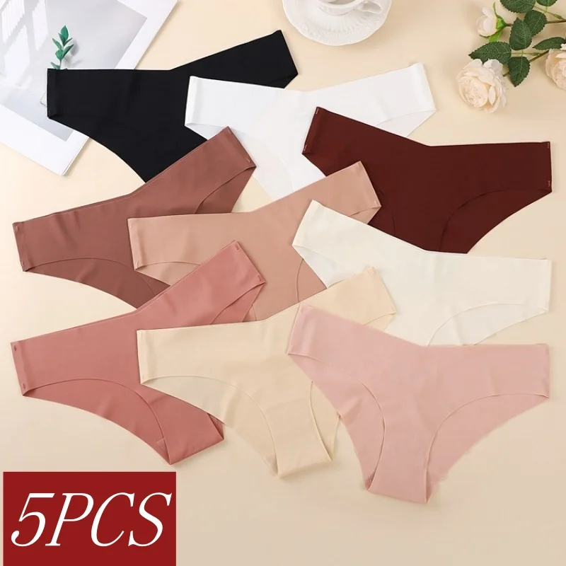 5ks/set ženských nohavičiek bezšvíkové nohavičky v tvare pasáž v tvare ženské spodné nohavičky Mäkké tenké nohavičky Sexy spodné prádlo neviditeľné spodná bielizeň