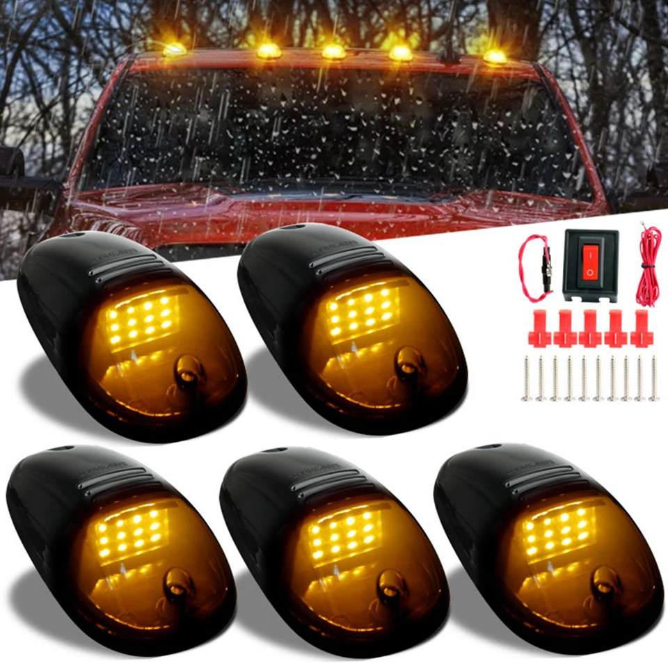 5ks Strecha automobilu 12 LED svetlo svetlo svetlomet Cab Dome Signal Light Honisk Top Signal Svetlo Svet SUV Marker Strecha Running Marker Light LED LED