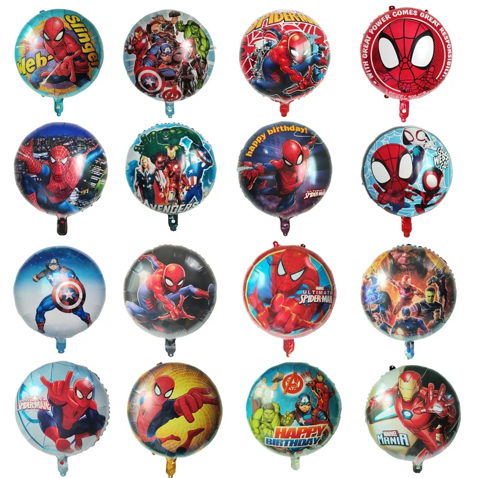 5ks super hrdinský balón 18 palcov Spiderman železný muž Hulk Captain America Balóny Šťastné narodeniny oslava oslava dekorácie Deti chlapec Balóny