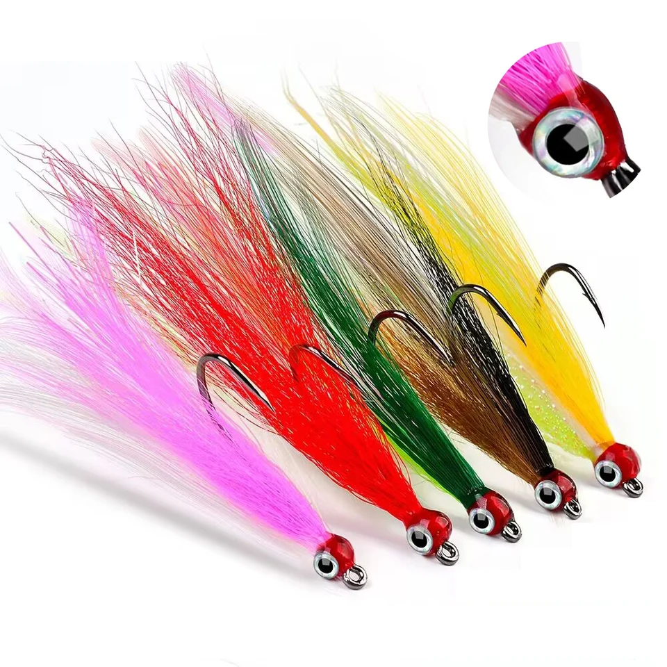 5ks/taška s vysokou uhlíkovou oceľou perie Bionic Lure Hook Pesca Fishing Gearbed Single Hook Outdoor Fishing Accessories