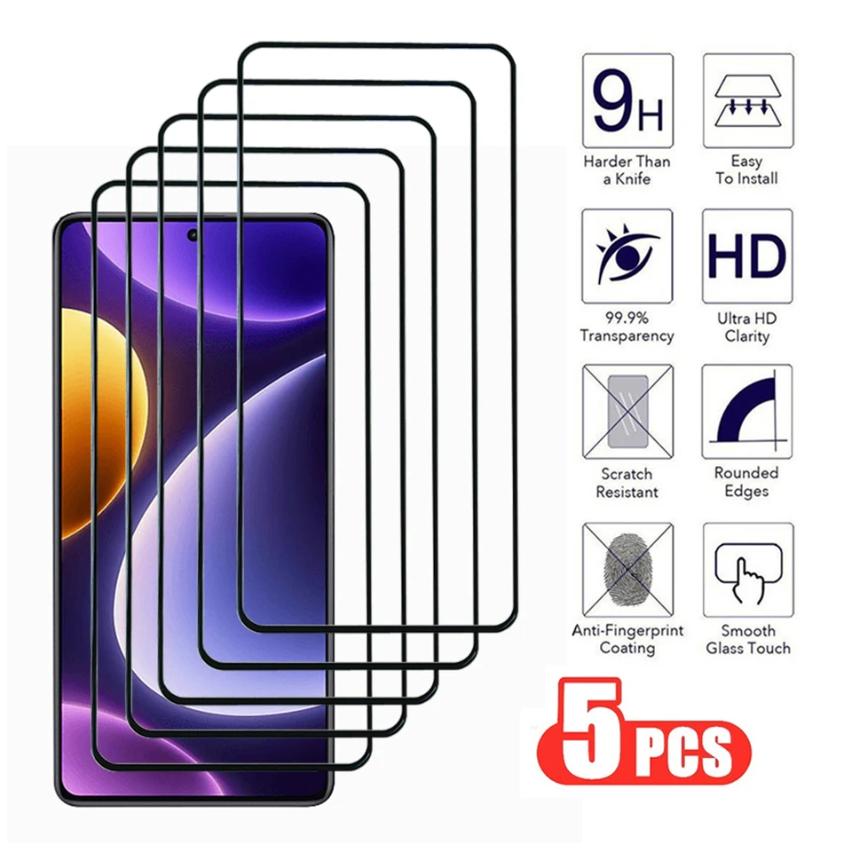 5ks temperované sklo pre Redmi Note 12 13 Pro Plus 4G 5G Chránič obrazovky pre Redmi 12C 13C 12S 4G 5G Full Cover Glass Film