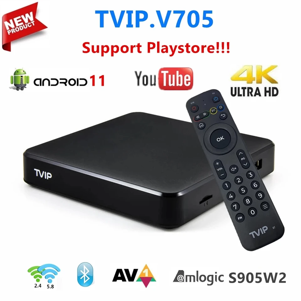 5ks TVIP705 TV box Android 11.0 TV box 4K Ultra HD 1G 8G Amlogic S905W2 2.4/5G WiFi BT TVIP 705 Player Media Player vs TVIP605 TVIP
