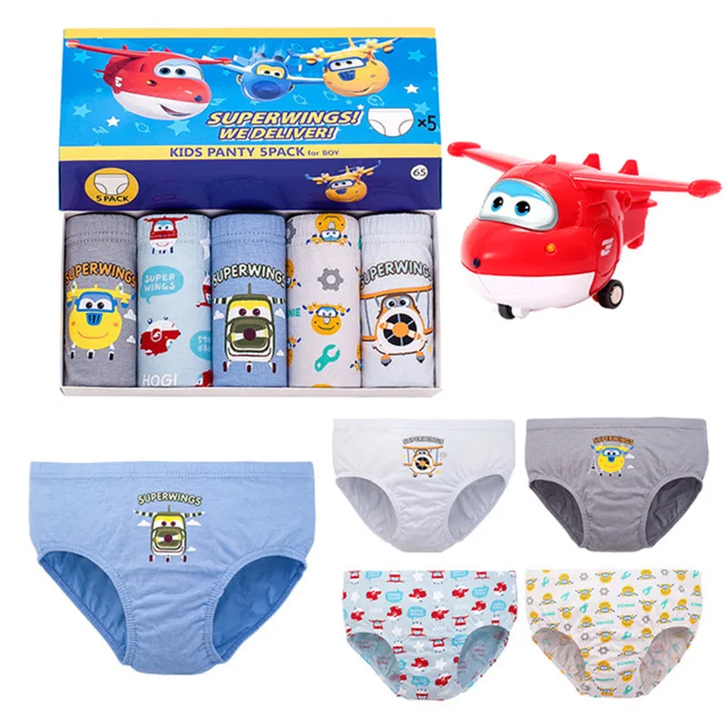 5ks/veľa karikatúry Super Wings Kids Boys Underwear roztomilé 1-14t kórejské verzie bavlny pre deti pre deti chlapcov