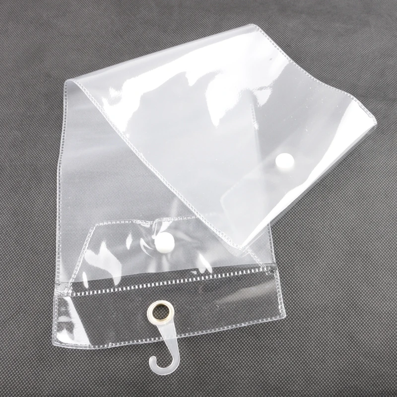 5ks/šarža 14inch-24inch plastové tašky PVC na balenie predlžovania vlasov Priehľadné obalové tašky s gombíkom a pripojením