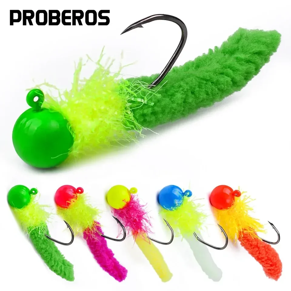 5ks/šarža 1G 2G 4G Micro-Object Fly Fishing Hooks Jig Head Ware Feather Perie Anti-zaskočenie slaná voda Freshwater Hook Rybárske náradie