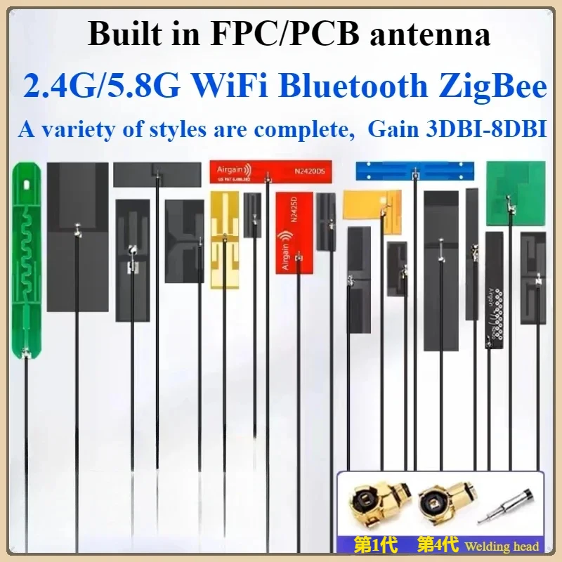 5ks/šarža 2,4G 5G 5,8G duálna frekvencia so vstavanou softvétnou doskou FPC WiFi Bluetooth PCB Patch High Gain Anténa