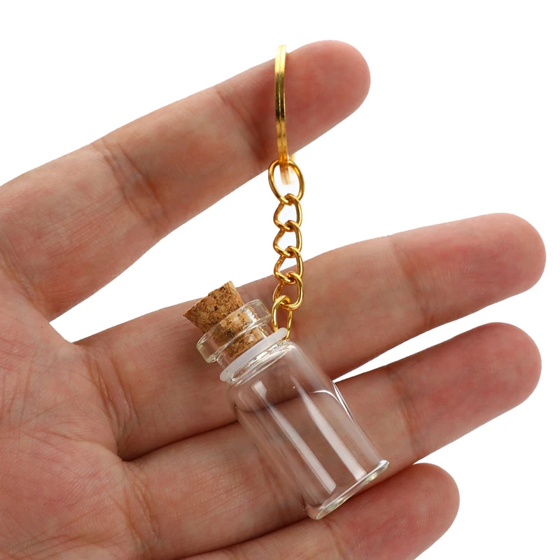 5ks/šarža 35x16mm Mini sklenená fľaša s injekčnou trubicou lektvar Parfumy korokové poháre Prajem prívesok kúzlo Mini Wish sklenené fľaše 2 ml